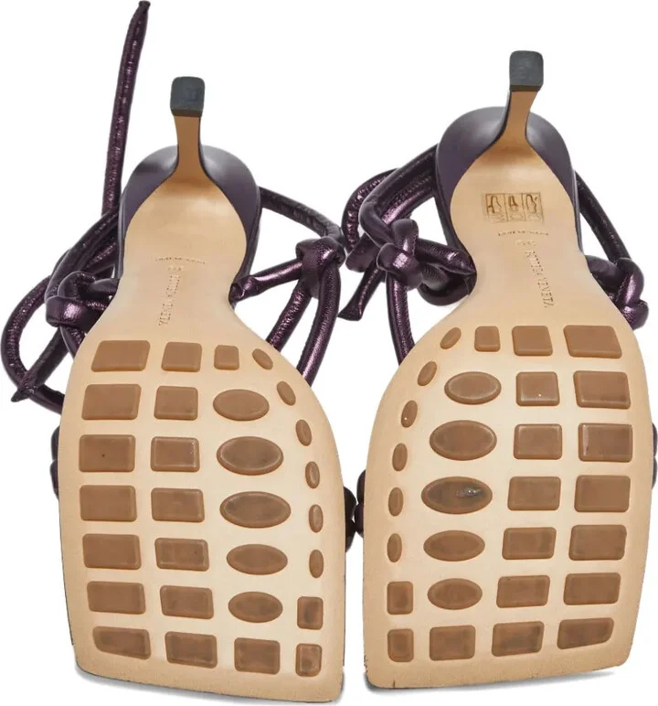 95mm Knotted Leather Sandals - Image 4