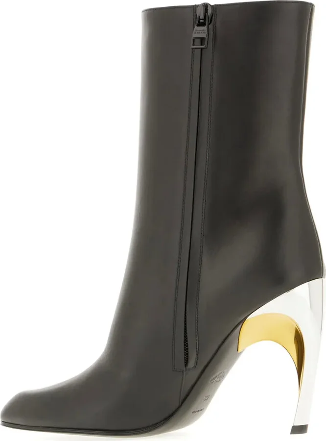 95mm Leather Ankle Boots - Image 3
