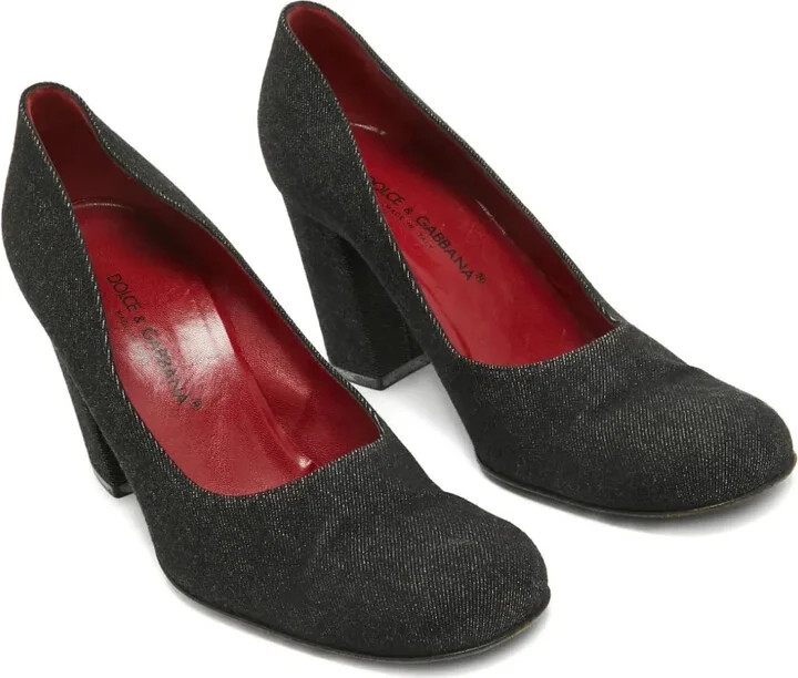 95mm Leather Block-Heel Pumps - Image 3