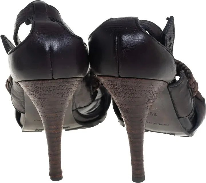 95mm Leather Braided-Strap Sandals - Image 3