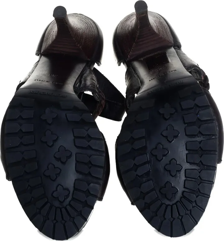 95mm Leather Braided-Strap Sandals - Image 4