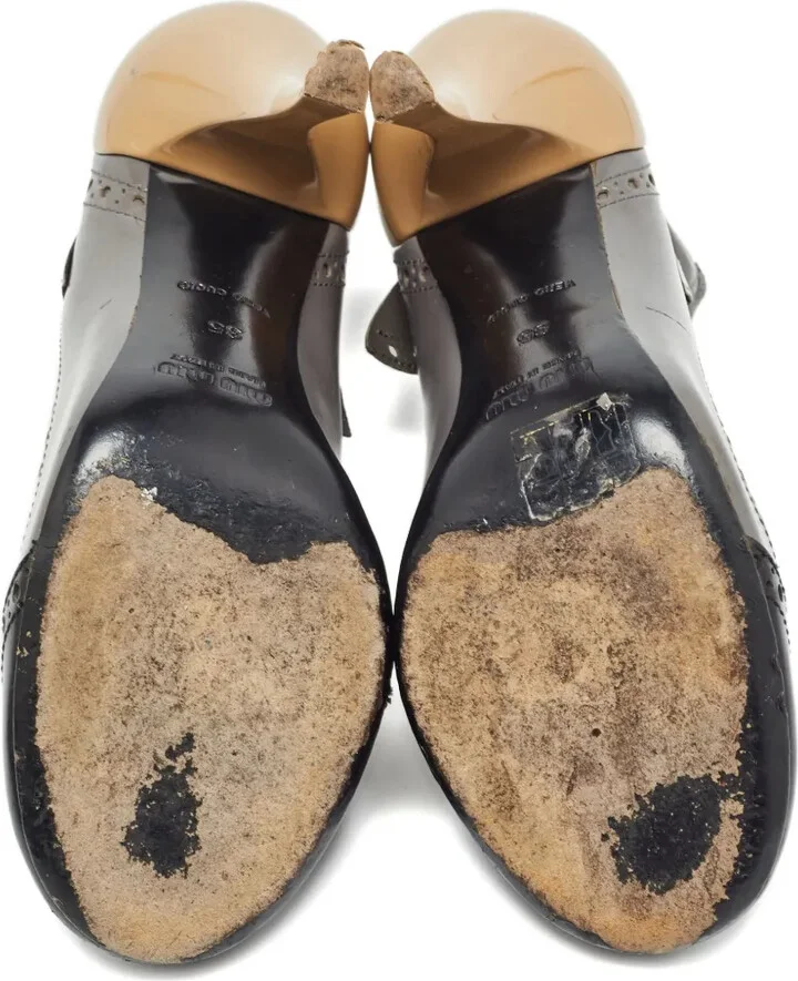 95mm Leather Heeled Pumps - Image 3