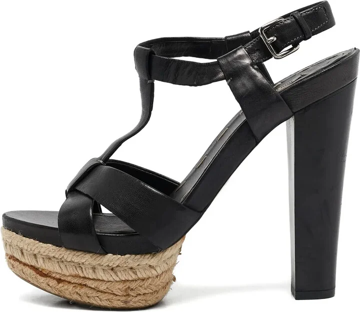 95mm Leather Heeled Pumps