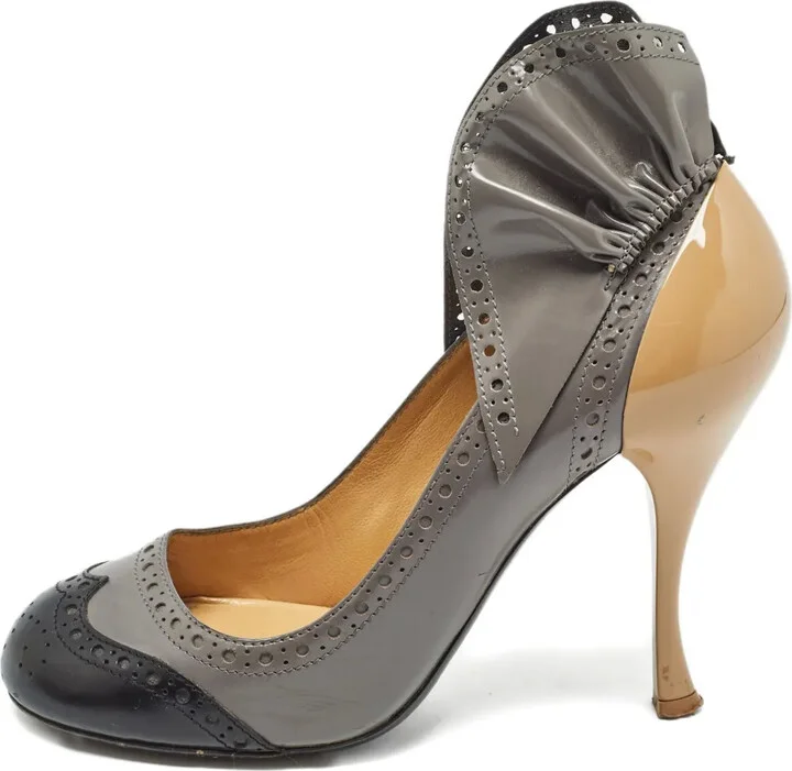 95mm Leather Heeled Pumps