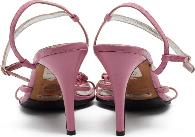 95mm Leather Heeled Sandals - Image 3