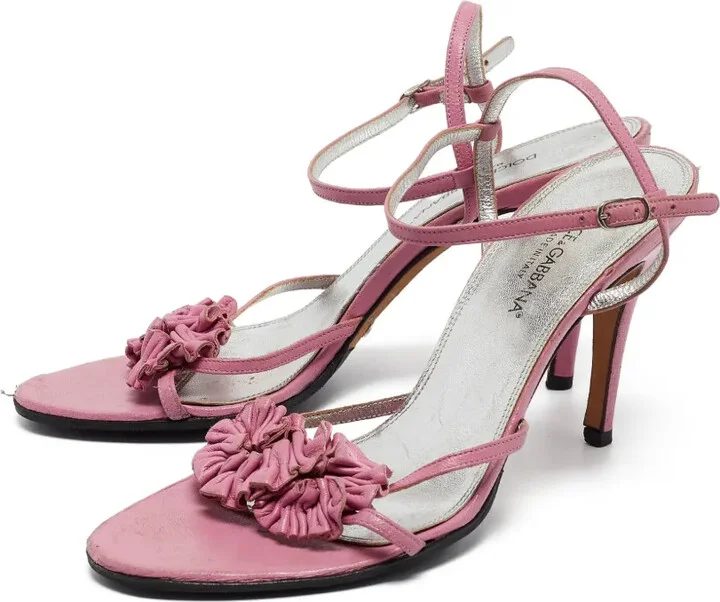 95mm Leather Heeled Sandals - Image 4