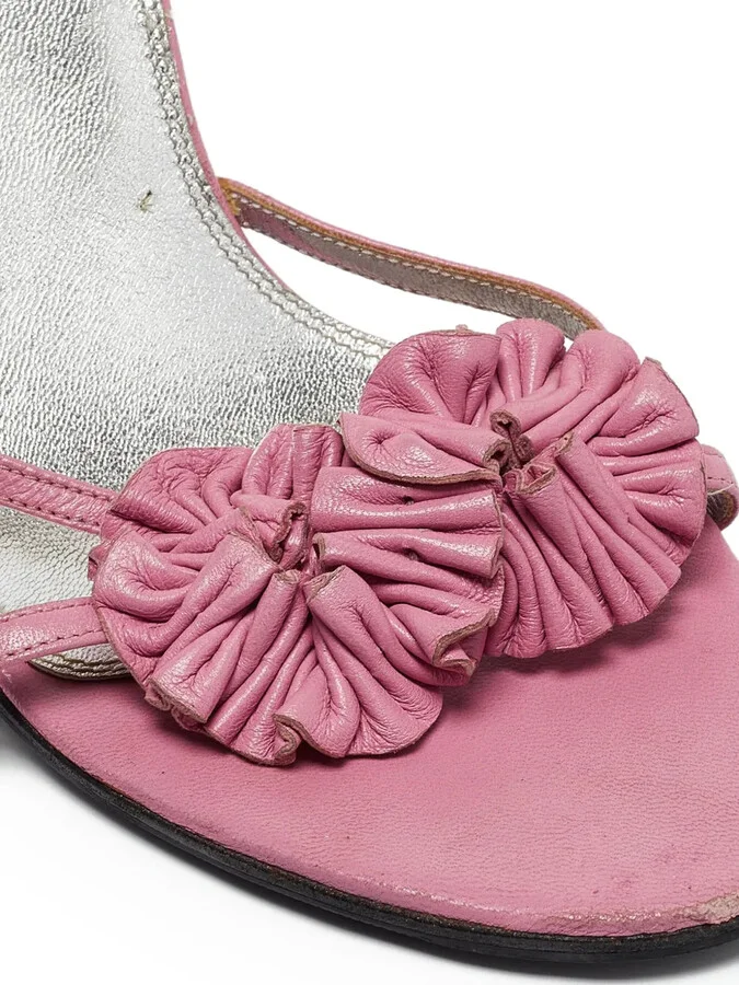 95mm Leather Heeled Sandals - Image 5