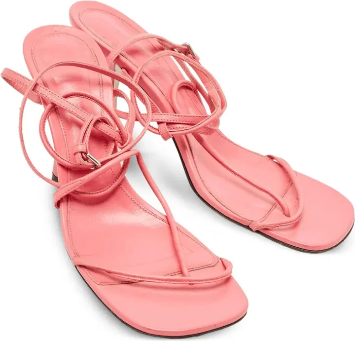 95mm Leather Heeled Sandals - Image 4