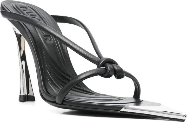 95mm Leather Knotted Sandals - Image 2