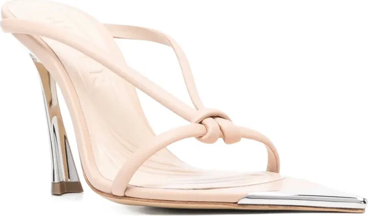 95mm Leather Knotted Sandals - Image 2