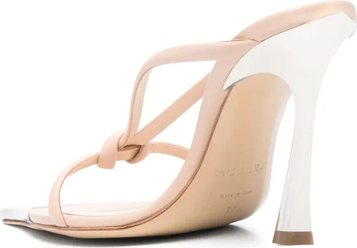 95mm Leather Knotted Sandals - Image 3
