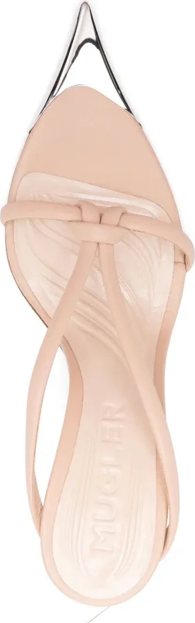 95mm Leather Knotted Sandals - Image 4