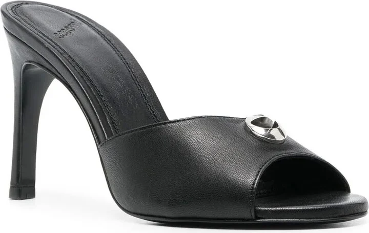 95mm Leather Logo-Plaque Sandals - Image 2