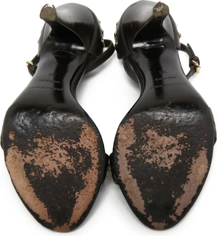 95mm Leather Sandals - Image 4