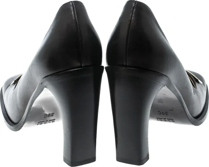 95mm Leather Square Toe Pumps - Image 4