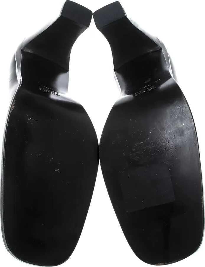 95mm Leather Square Toe Pumps - Image 5