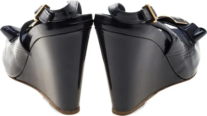95mm Leather Wedge Sandals - Image 4