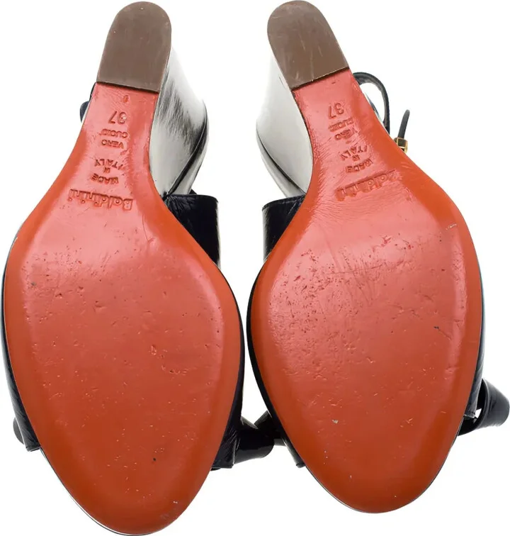 95mm Leather Wedge Sandals - Image 5