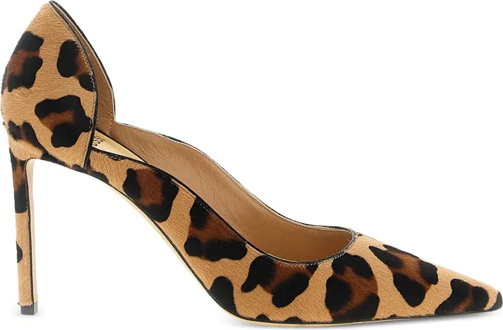 95mm Leopard Pony-Hair Pumps