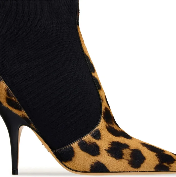95mm Leopard-Print Ankle Boots