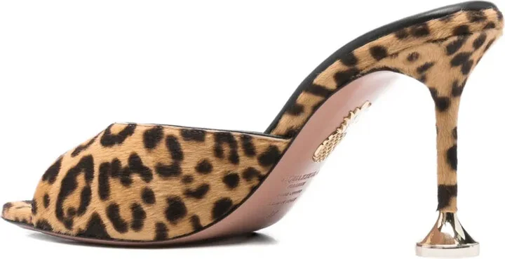95mm Leopard-Print Heeled Mules - Image 3