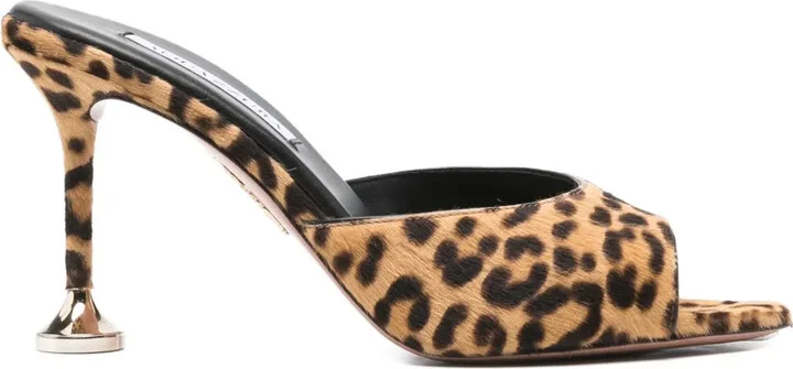 95mm Leopard-Print Heeled Mules