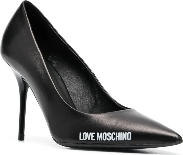 95mm Logo-Print Pointed-Toe Leather Pumps - Image 2