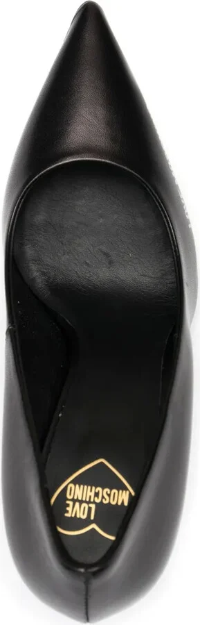 95mm Logo-Print Pointed-Toe Leather Pumps - Image 4