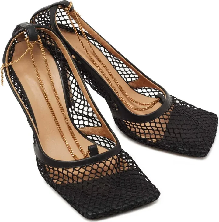 95mm Mesh Heeled Pumps - Image 5