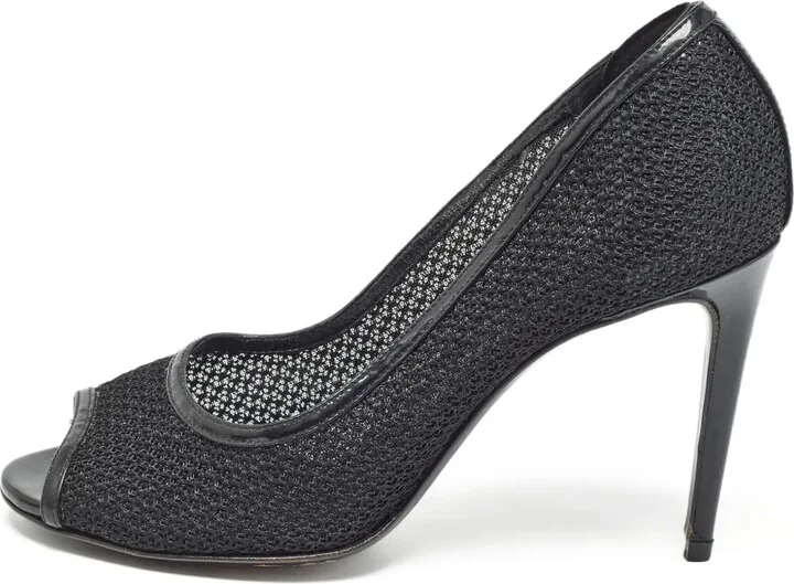95mm Mesh Peep-Toe Pumps