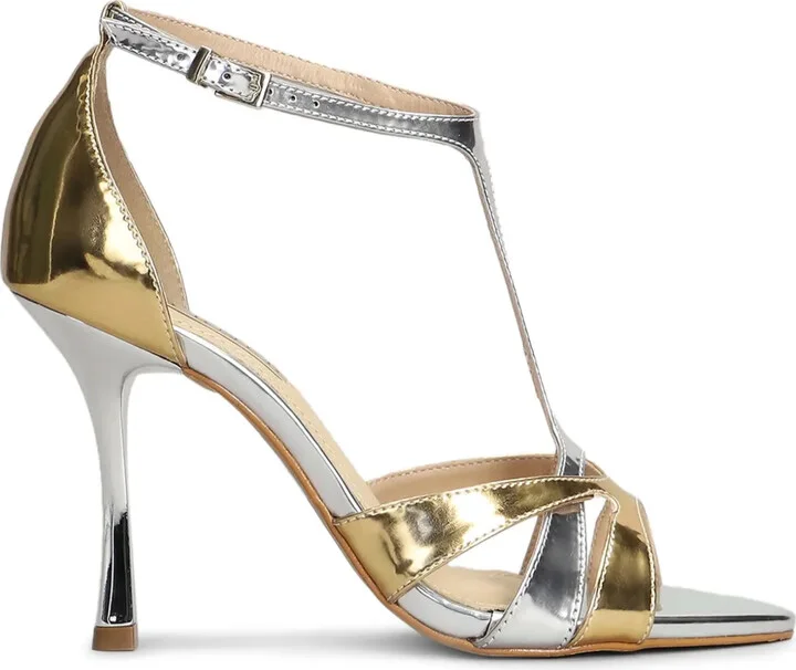 95mm Metallic-Effect Sandals