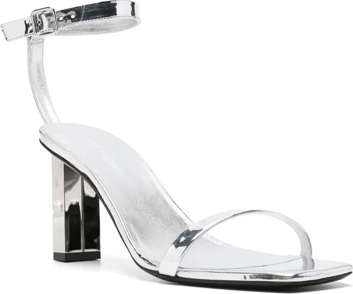 95mm Metallic-Finish Leather Sandals - Image 2
