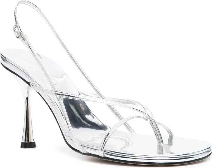 95mm Metallic-Finish Open-Toe Sandals - Image 2