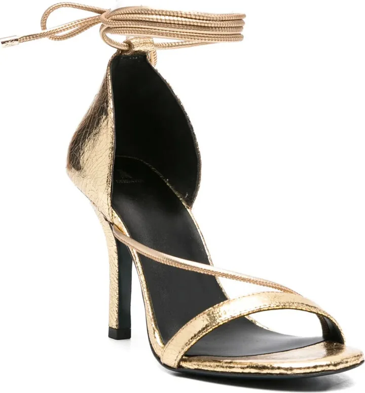 95mm Metallic Lace-Up Sandals - Image 2