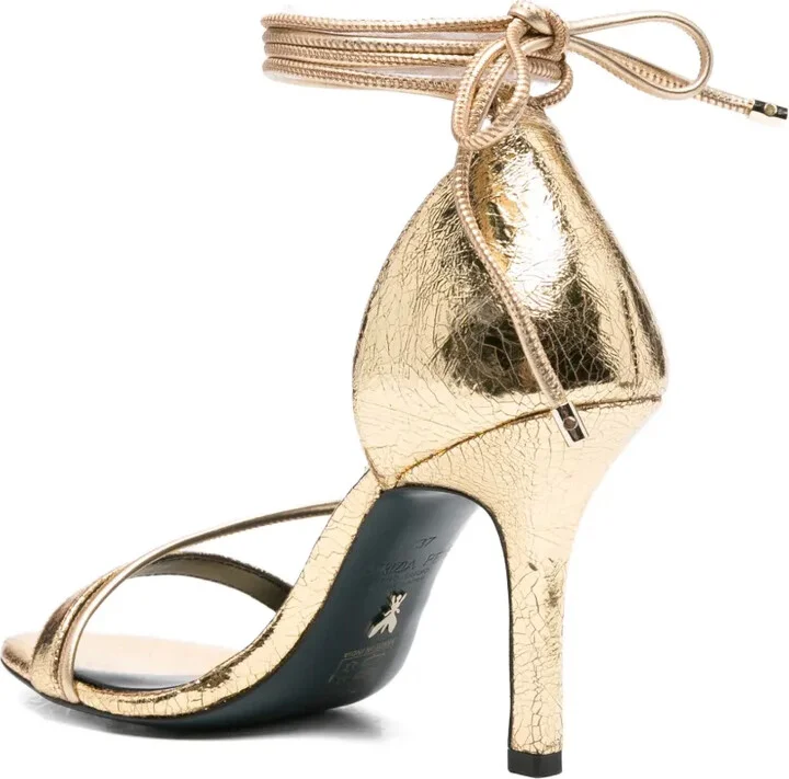 95mm Metallic Lace-Up Sandals - Image 3