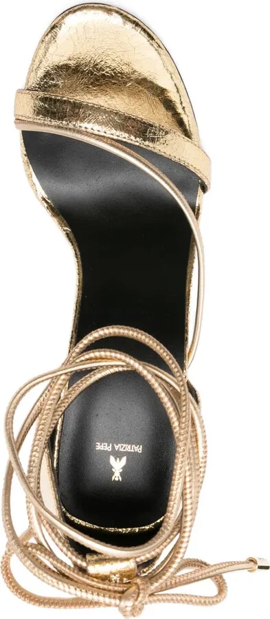 95mm Metallic Lace-Up Sandals - Image 4