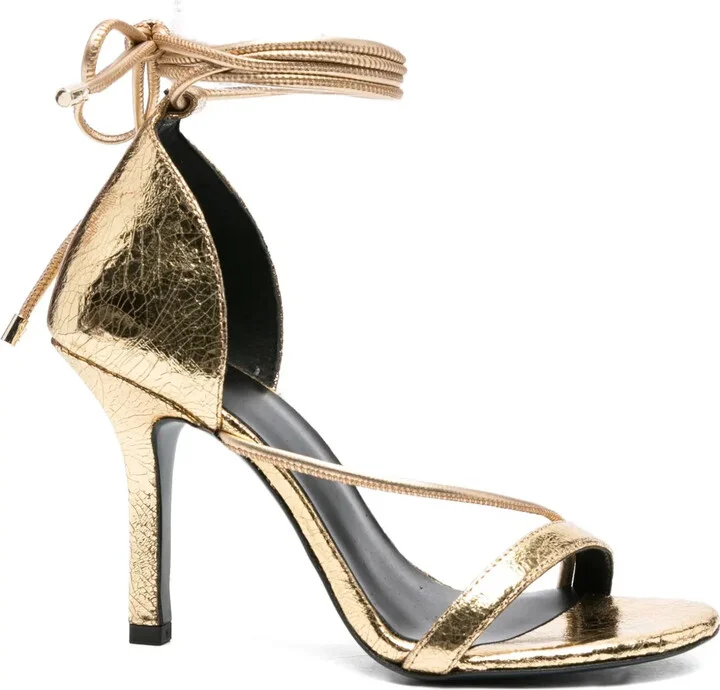 95mm Metallic Lace-Up Sandals