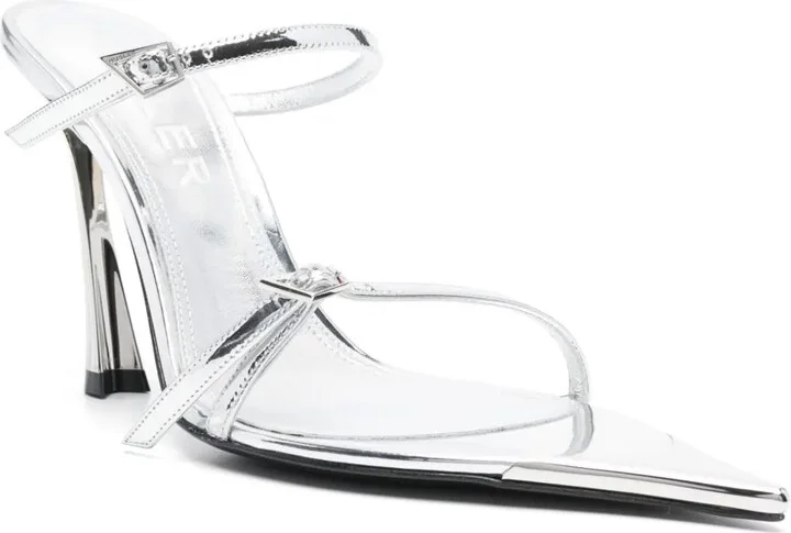 95mm Metallic Leather Sandals - Image 2