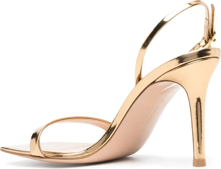 95mm Metallic Slingback Sandals - Image 3