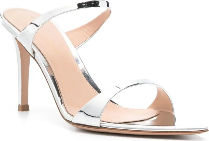 95mm Mirrored Leather Mules - Image 2