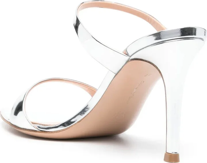 95mm Mirrored Leather Mules - Image 3
