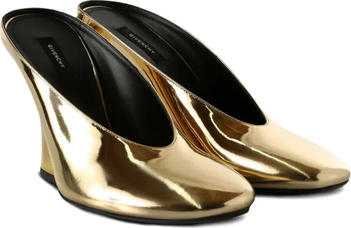 95mm Mirrored Leather Mules - Image 2