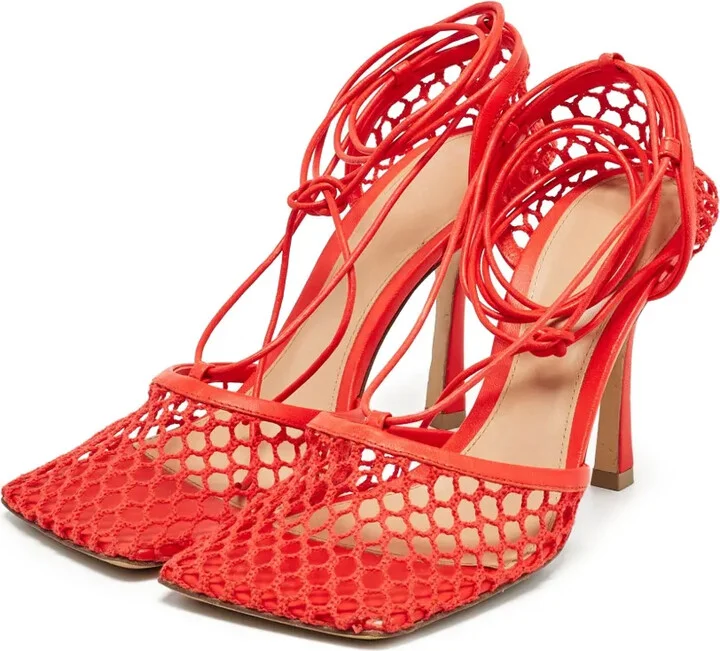 95mm Netted Lace-Up Pumps - Image 2