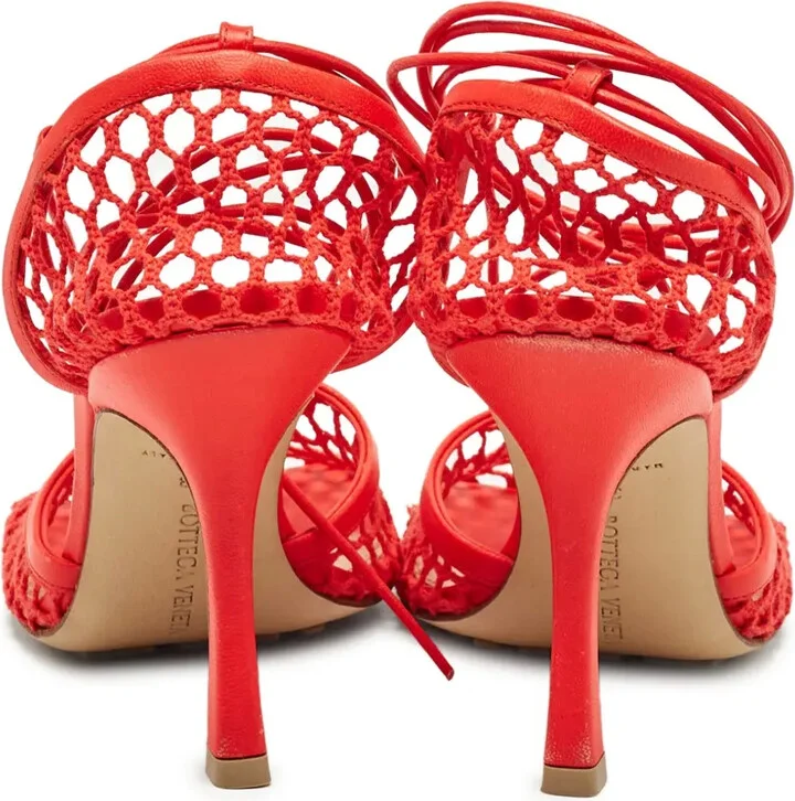 95mm Netted Lace-Up Pumps - Image 3