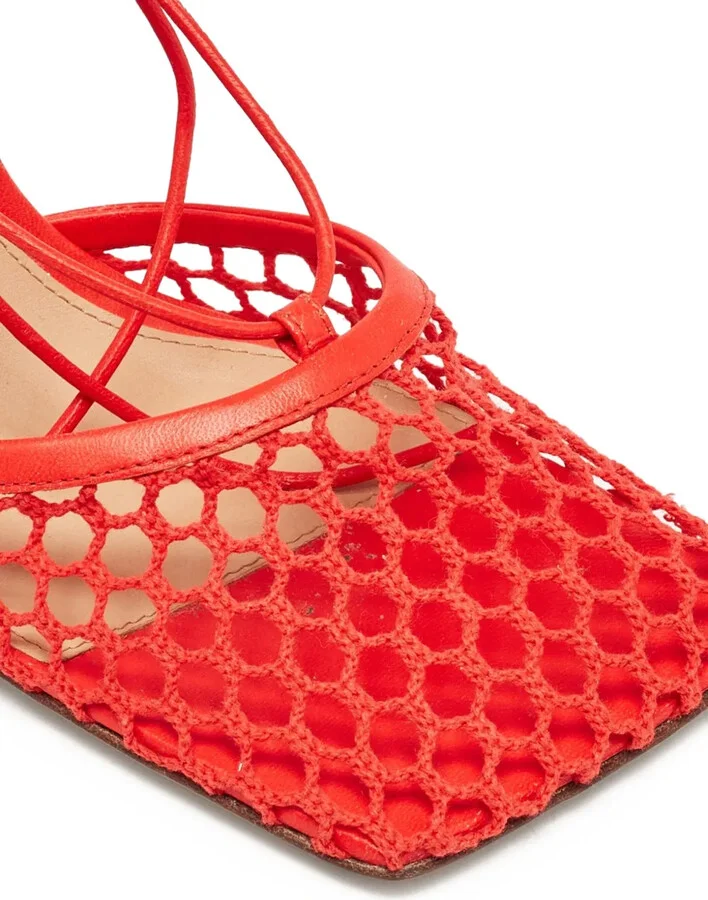 95mm Netted Lace-Up Pumps - Image 5