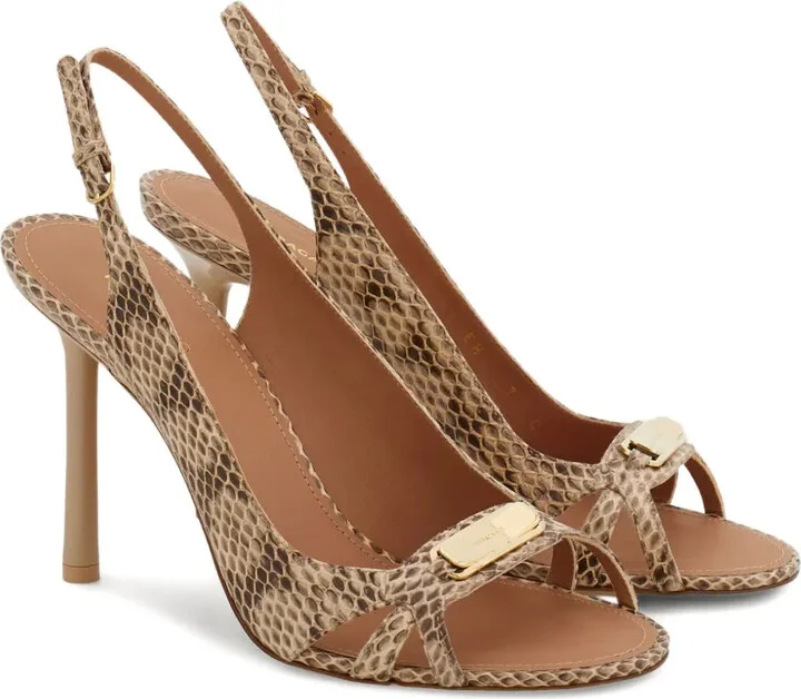 95mm New Vara snakeskin slingback sandals - Image 2