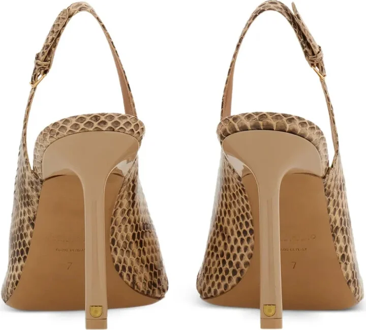 95mm New Vara snakeskin slingback sandals - Image 3