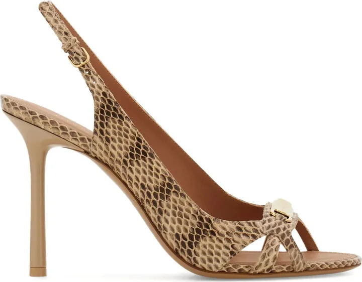 95mm New Vara snakeskin slingback sandals