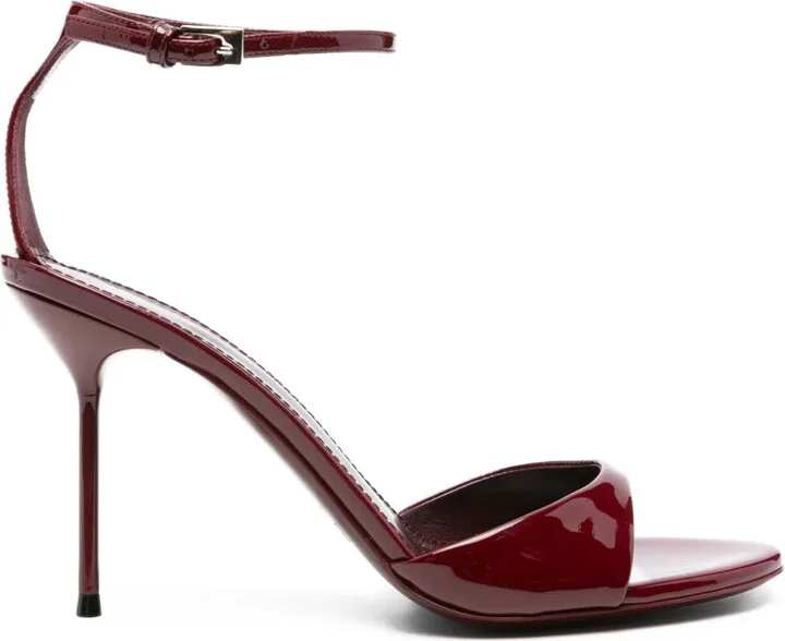 95MM patent leather ankle-strap sandals