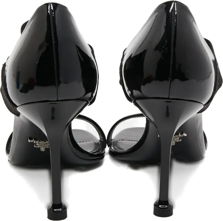 95mm Patent Leather Elastic-Strap Sandals - Image 3